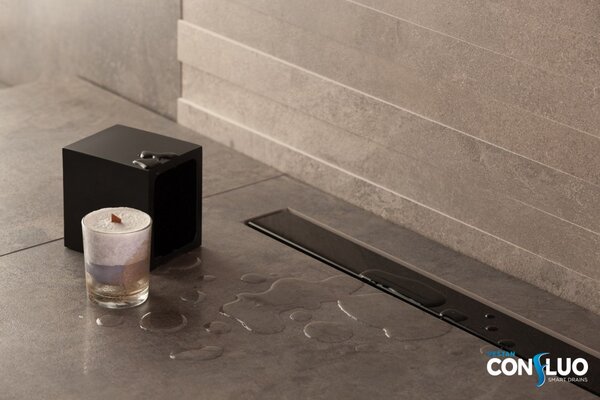 Душевой лоток Pestan Confluo Frameless Line 850 Black Glass