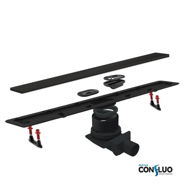 Душевой лоток Pestan Confluo Frameless Line 550 Black Glass