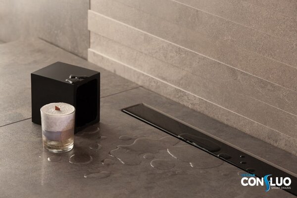 Душевой лоток Pestan Confluo Frameless Line 550 Black Glass