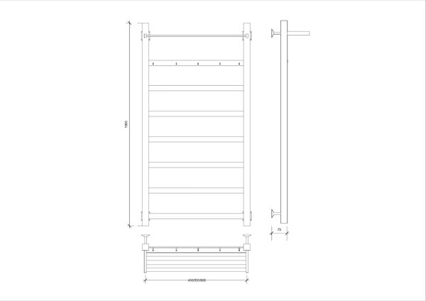 Полотенцесушитель Secado Корсико 1 КСП  100/60, водяной, хром