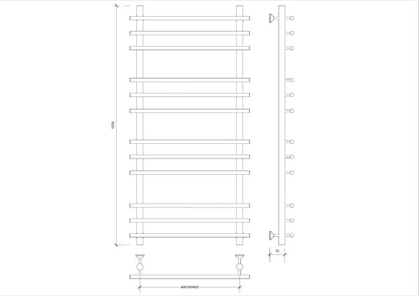 Полотенцесушитель Secado Турин + 120/50/60, водяной, хром