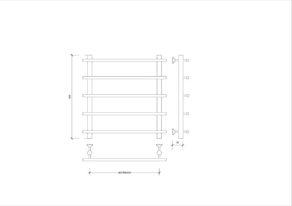 Полотенцесушитель Secado Турин 1 60/40/50, водяной, хром