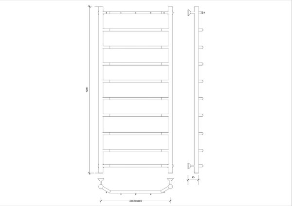 Полотенцесушитель Secado Агата 1 К 120/40, водяной, хром