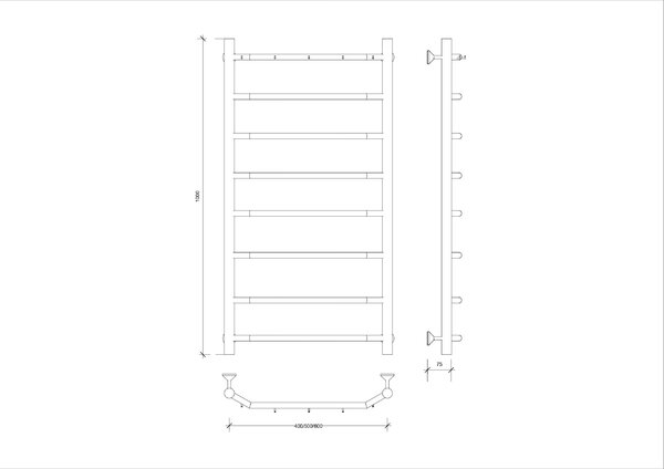 Полотенцесушитель Secado Агата 1 К 100/40, водяной, хром
