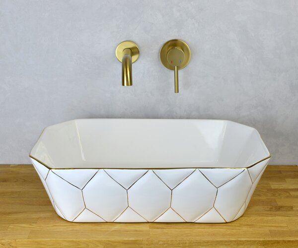 Накладная раковина Bronze de Luxe Golden Cell, 500х360х140 мм