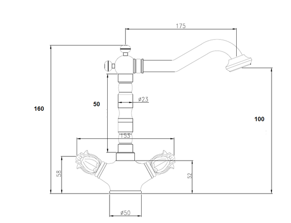Смеситель на биде Bronze de Luxe FLORENCE (21317)