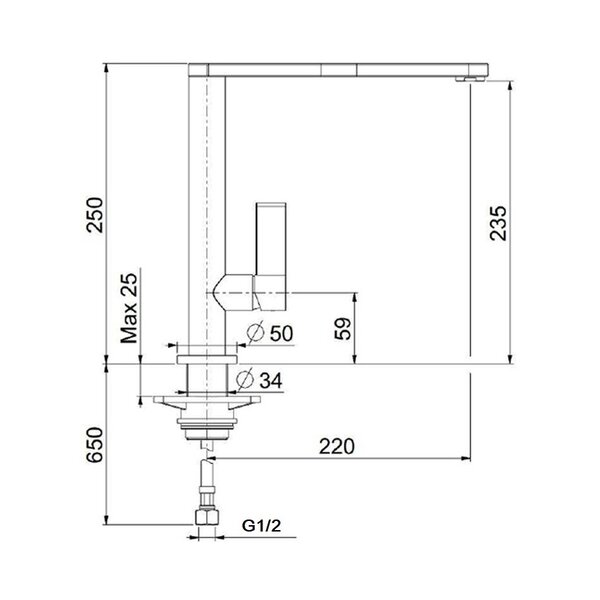 Смеситель для кухни Webert Essential EN920302560, черный