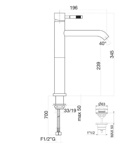 Смеситель для раковины Fiore Xenon 44CR5291