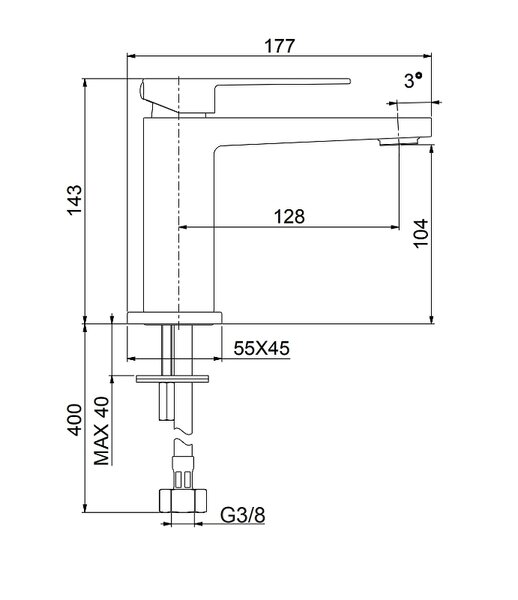Смеситель для раковины Fiore Kube 100BB8516, белый