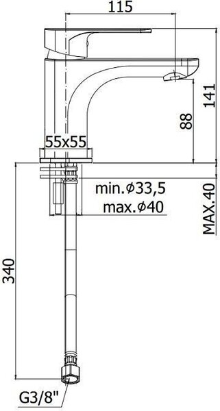 Смеситель для раковины Paffoni Sly SY071CR