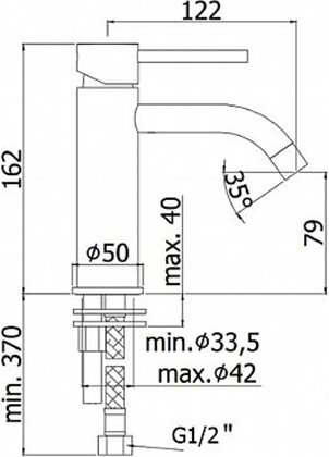 Смеситель для раковины Paffoni Light LIG071NO