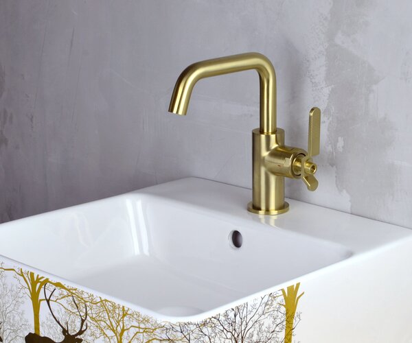 Смеситель Bronze de Luxe 1760'S LOFT на раковину матовое золото (1178CG)