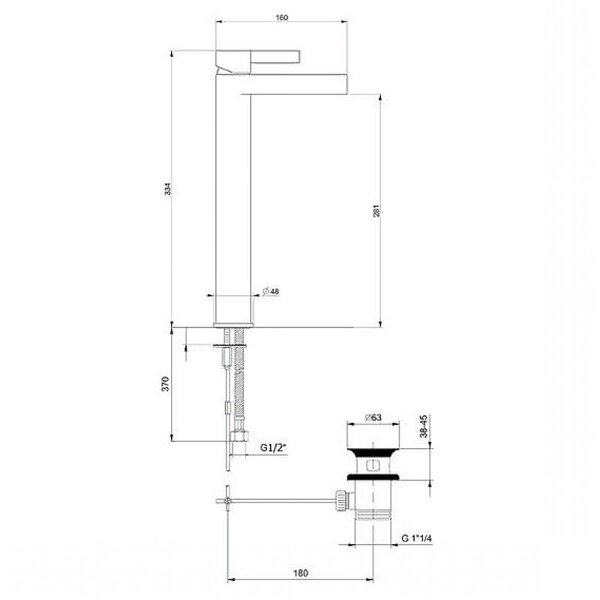 Смеситель для раковины Webert DoReMi DR830402560, черный