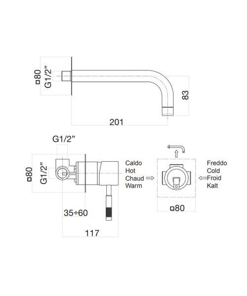 Смеситель для раковины Webert Rimini RI830606794, золото матовое