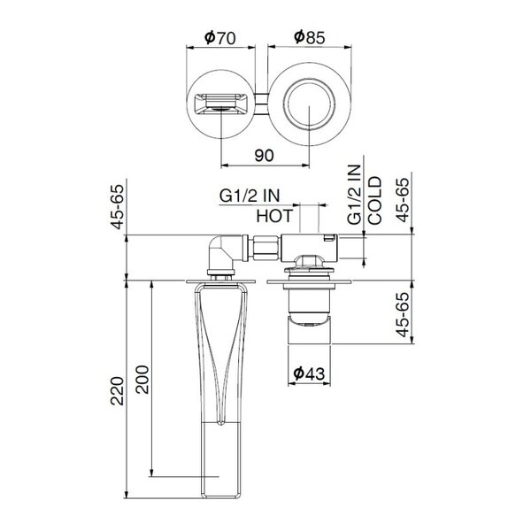 Смеситель для раковины Webert ONE-B NB830606015, хром/сталь