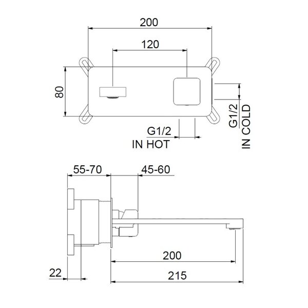 Смеситель для раковины Webert ONE-X OX830606015, хром/сталь