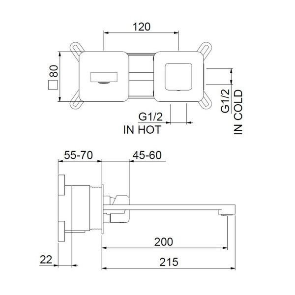 Смеситель для раковины Webert ONE-X OX830611015, хром/сталь