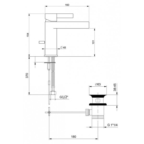 Смеситель для раковины Webert DoReMi DR830102015, хром
