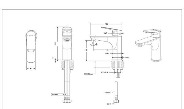 Смеситель для умывальника Bravat Rhein (F1429564CP-9-ENG)