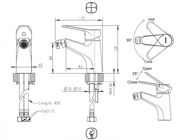 Смеситель для биде Bravat Eco (F3111147C)
