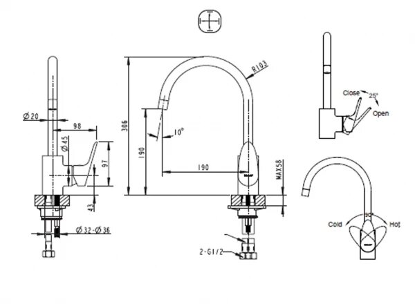Смеситель для кухни Bravat Drop (F74898C-1A)