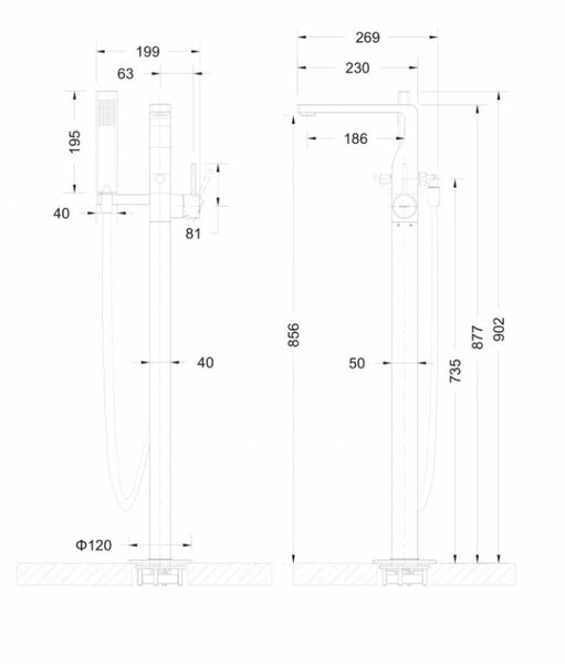 Отдельностоящий смеситель Bravat Arc (F66061C-B3-ENG)