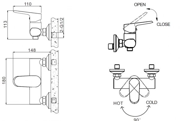 Смеситель для душа Bravat Pure (F9105161C-01)