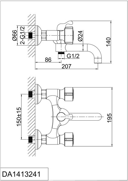Смеситель для ванны D&K Hessen Torhall (DA1413241)