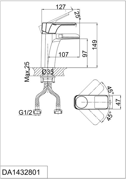 Смеситель для раковины D&K Berlin Technische (DA1432815)