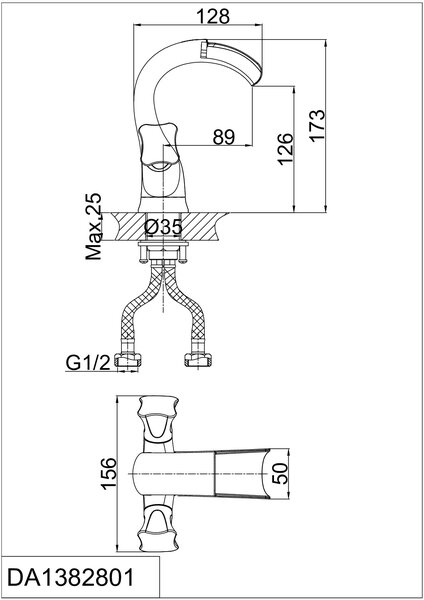 Смеситель для раковины D&K Hessen Grimm (DA1382801)