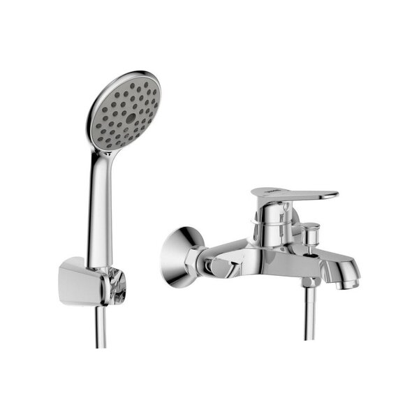 Смеситель для ванны с коротким изливом с аксессуарами Bravat Eco (F6111147C-B)