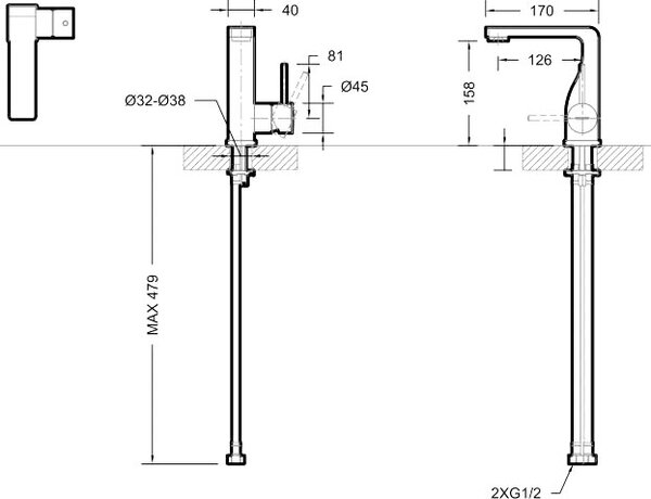 Смеситель для умывальника Bravat Arc (F16061C-2-ENG)
