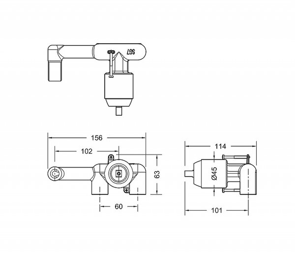 Скрытая часть для смесителя Bravat Built-in D968K-ENG Черный