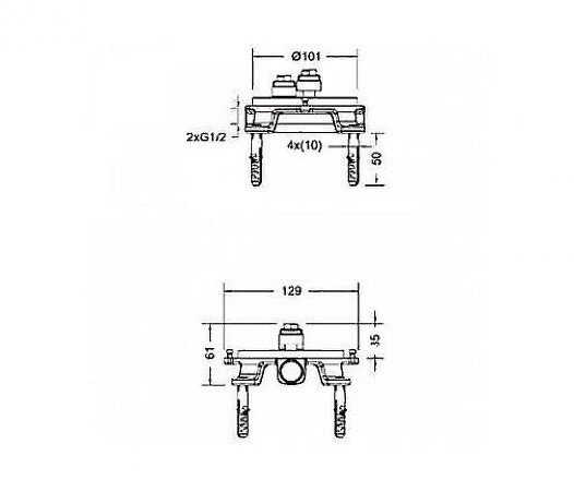 Скрытая часть для смесителя Bravat Built-in D9102N-ENG