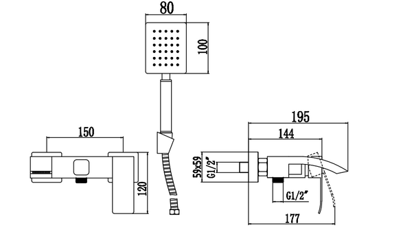 Смеситель для ванны Fmark (FS8624-1)