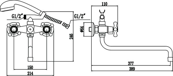 Смеситель для ванны Fmark (FM2619)