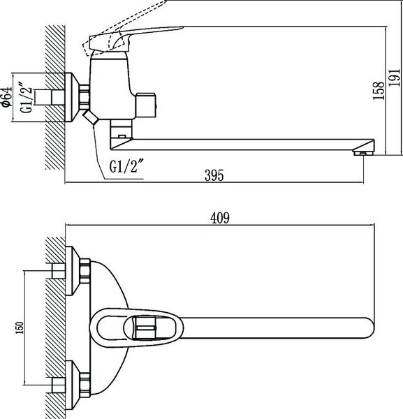 Смеситель для ванны Fmark (FM2204)