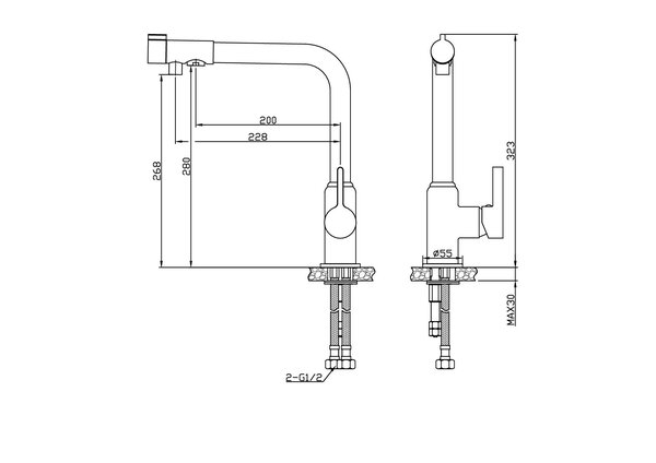 Смеситель для кухонной мойки ESKO K23 (K23)