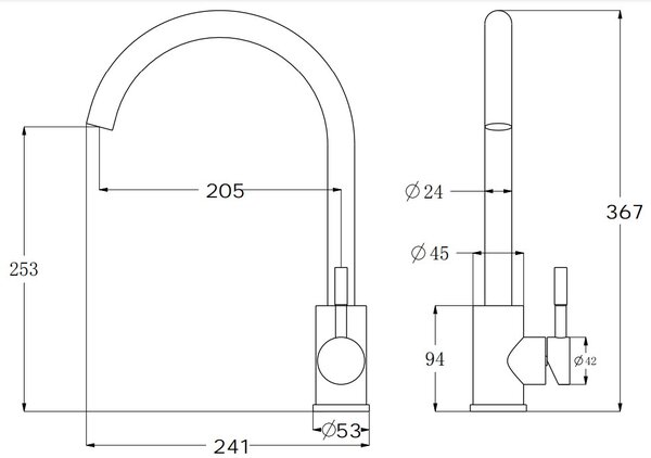 Смеситель для кухонной мойки ESKO K45 (K45 White)