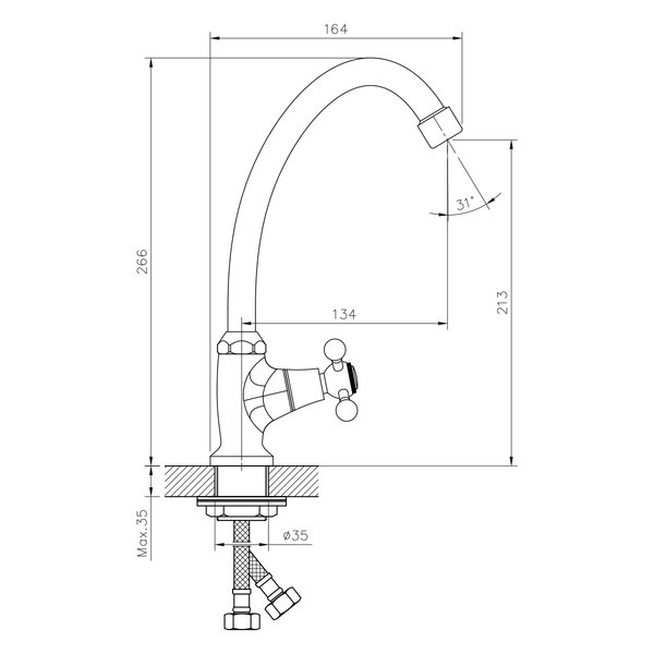 Смеситель для кухни DECOROOM DR54 (DR54010)