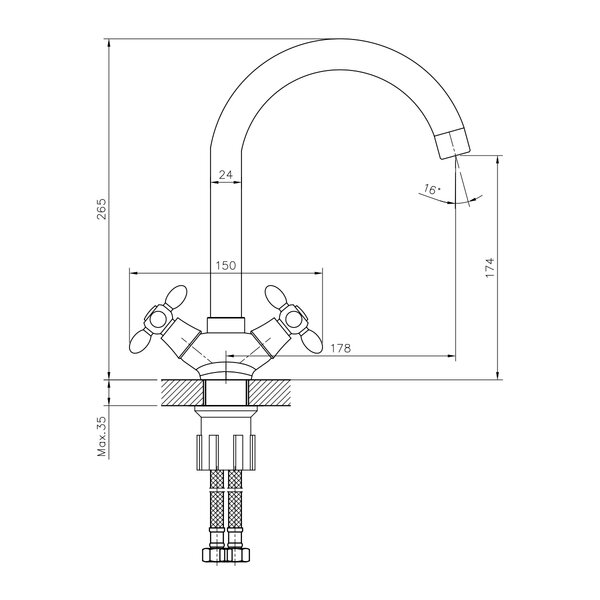 Смеситель для кухни DECOROOM DR53 (DR53028)
