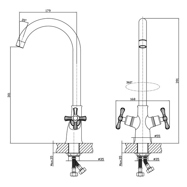 Смеситель для кухни DECOROOM DR52 (DR52028)
