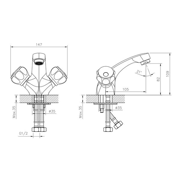 Смеситель для раковины DECOROOM DR50 (DR50011R)
