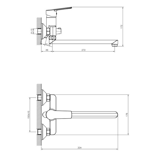 Смеситель для ванны DECOROOM DR22 (DR22043)
