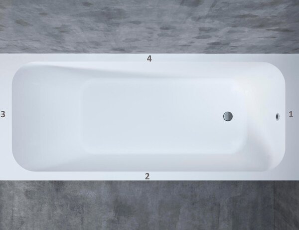 Ванна Salini ORLANDA  KIT 170х70 материал S-Sense 102111G покрытие Глянцевое