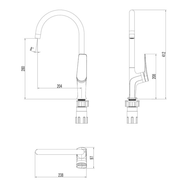 Смеситель для кухни Lemark Bronx (LM3705BLR)