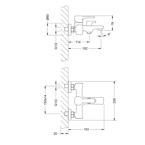 Смеситель для ванны Lemark Evitta (LM0514C)
