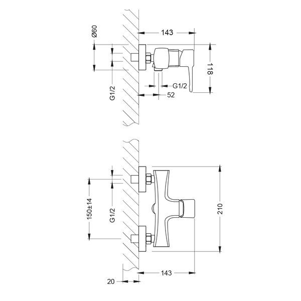 Смеситель для душа Lemark Evitta (LM0503C)
