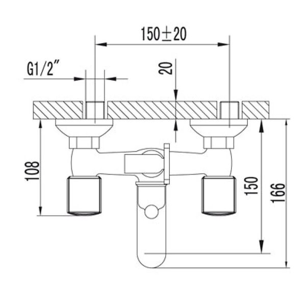 Смеситель для ванны Lemark Меркадо с коротким изливом (LM2302C)