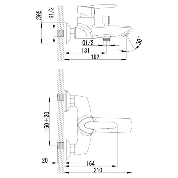 Смеситель для ванны Lemark Mars (LM3502C)
